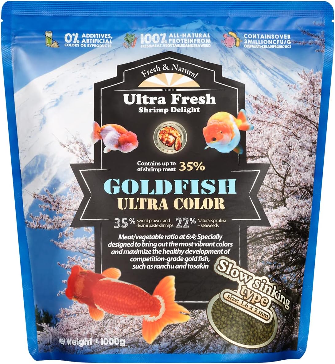 All natural ingredients clear water formula fish food display