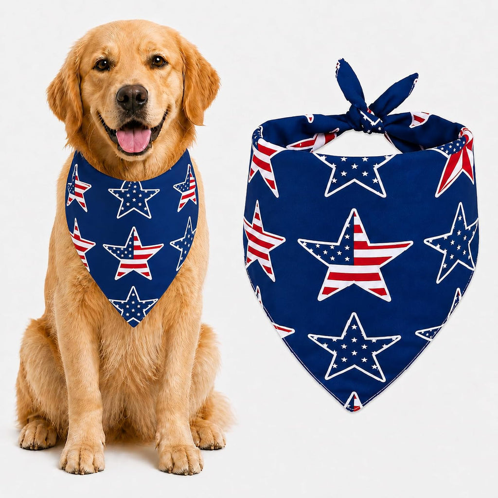 Blue & White Plaid Dog Bandana 1 Pack, Soft Cotton Blend Square Pet Scarf for Medium Dogs, Lightweight Breathable Kerchief, Fits Neck Up to 18 Inches - Image 15