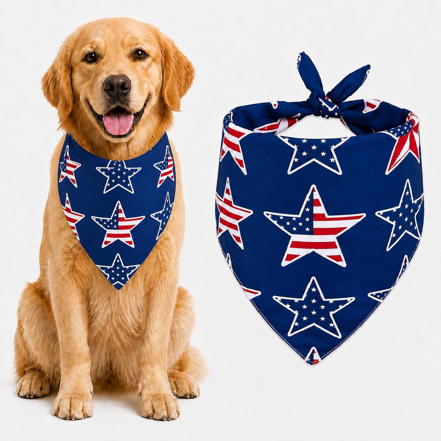 Blue & White Plaid Dog Bandana 1 Pack, Soft Cotton Blend Square Pet Scarf for Medium Dogs, Lightweight Breathable Kerchief, Fits Neck Up to 18 Inches - Image 15