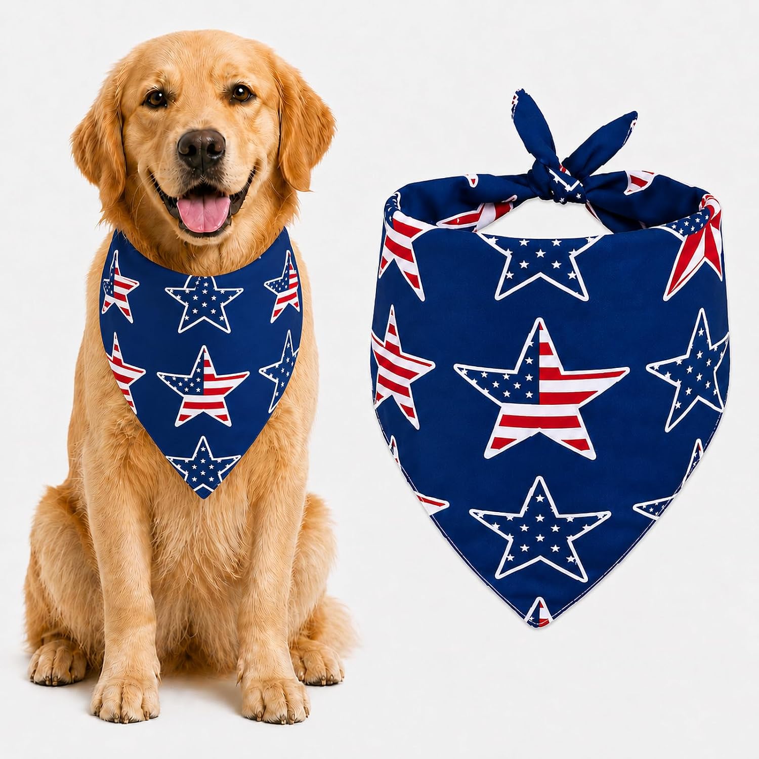 Blue & White Plaid Dog Bandana 1 Pack, Soft Cotton Blend Square Pet Scarf for Medium Dogs, Lightweight Breathable Kerchief, Fits Neck Up to 18 Inches - Image 15