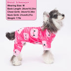 BAOBICUTE soft dog onesie back view strawberry style apparel for puppies