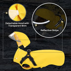 Lukovee waterproof pet outerwear with the removable hood completely detached from the collar