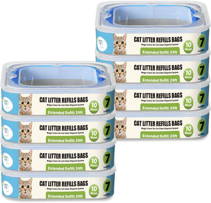 Full set of twelve Zippland cat litter refills highlighting the complete home hygiene solution.