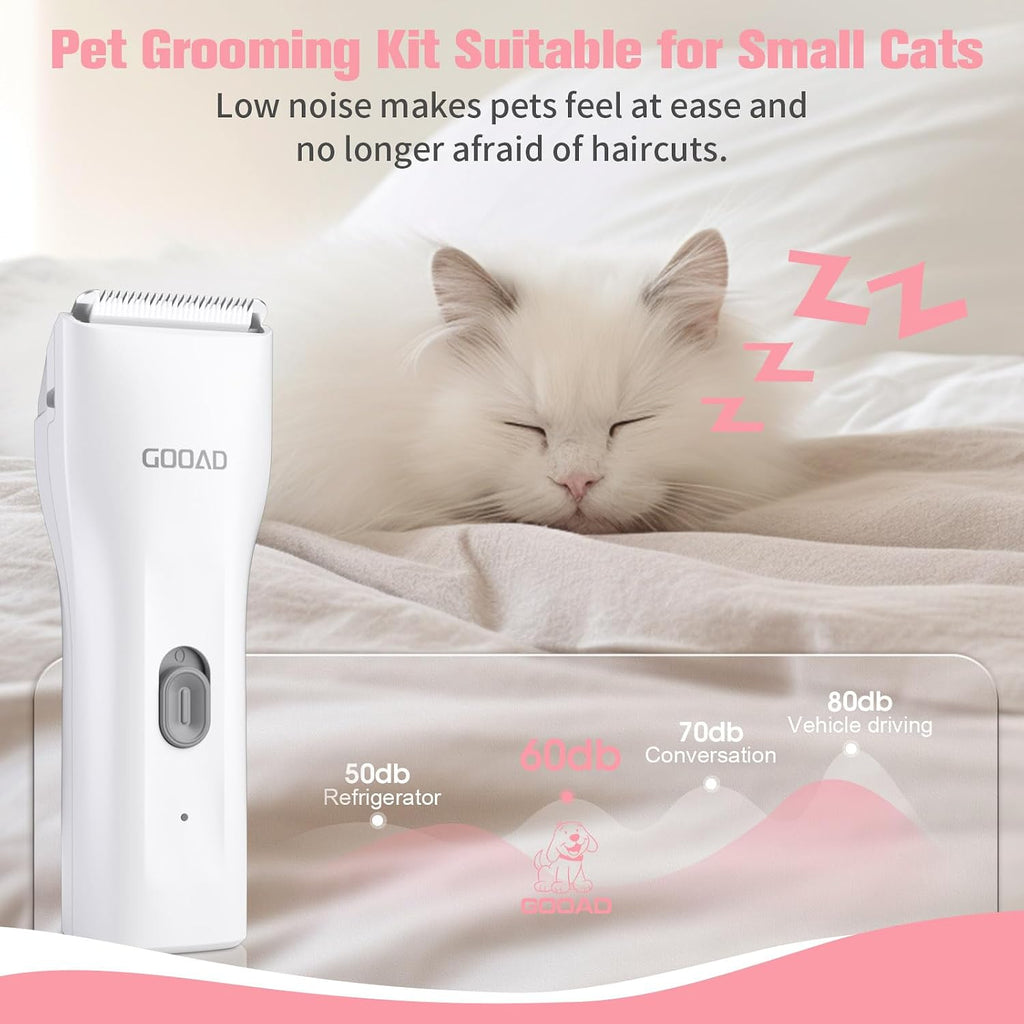 Gooad quiet dog and cat shaver kit with dual limit combs
