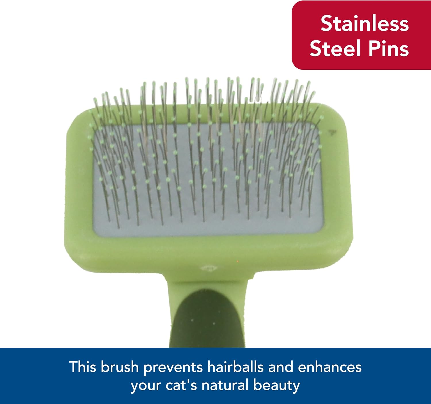 Coastal Pet Safari Cat Soft Slicker Brush back view highlighting the ergonomic design