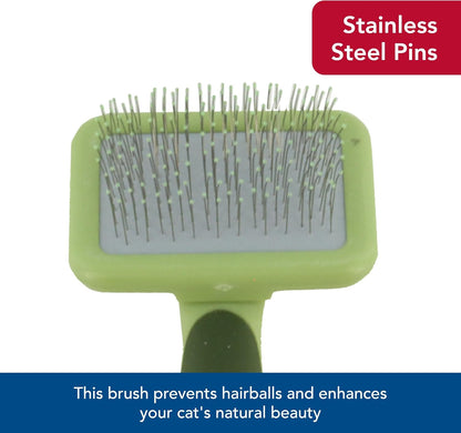 Coastal Pet Safari Cat Soft Slicker Brush back view highlighting the ergonomic design