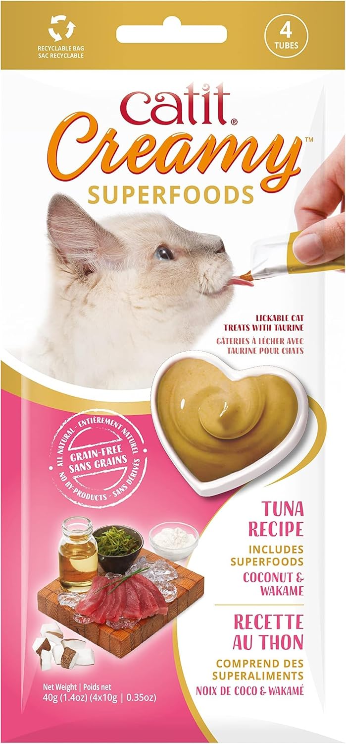 Catit Creamy Superfood Lickable Cat Treat - Hydrating and Healthy Treat for Cats of All Ages - Lamb with Quinoa & Chia, 4-Pack - Image 9