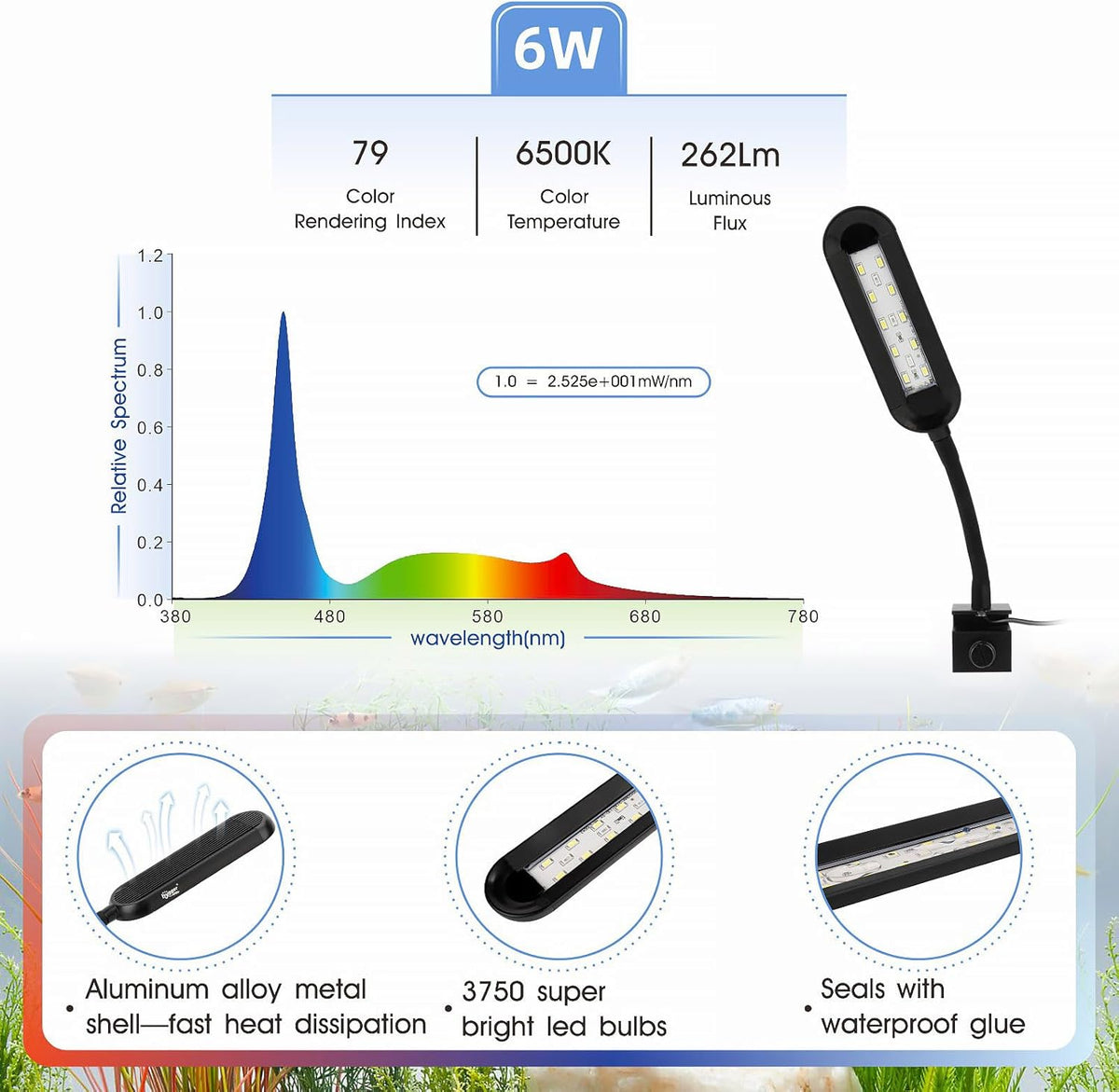 Hygger aquarium light showing adjustable gooseneck feature