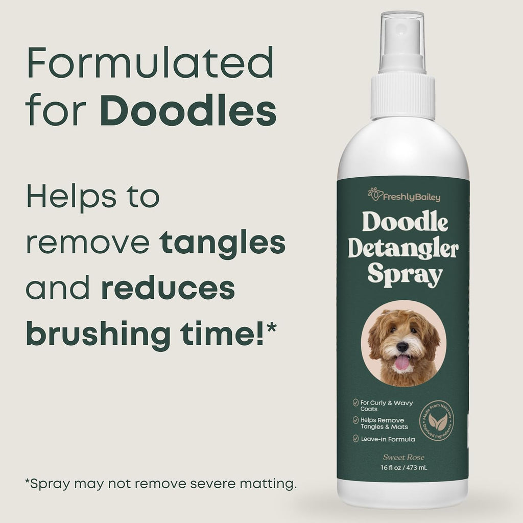 USA imported dog detangling mist for Goldendoodles and Poodles coat care