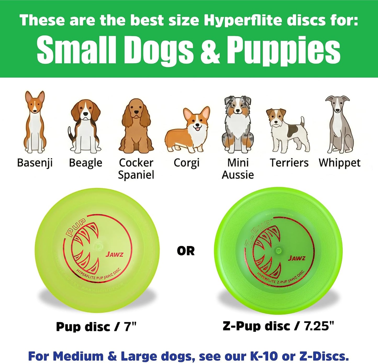 Lemon lime Hyperflite Pup Jawz 7 inch competition disc