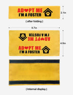 Durable polyester dog leash sleeve with Adopt Me text being washed for easy maintenance.