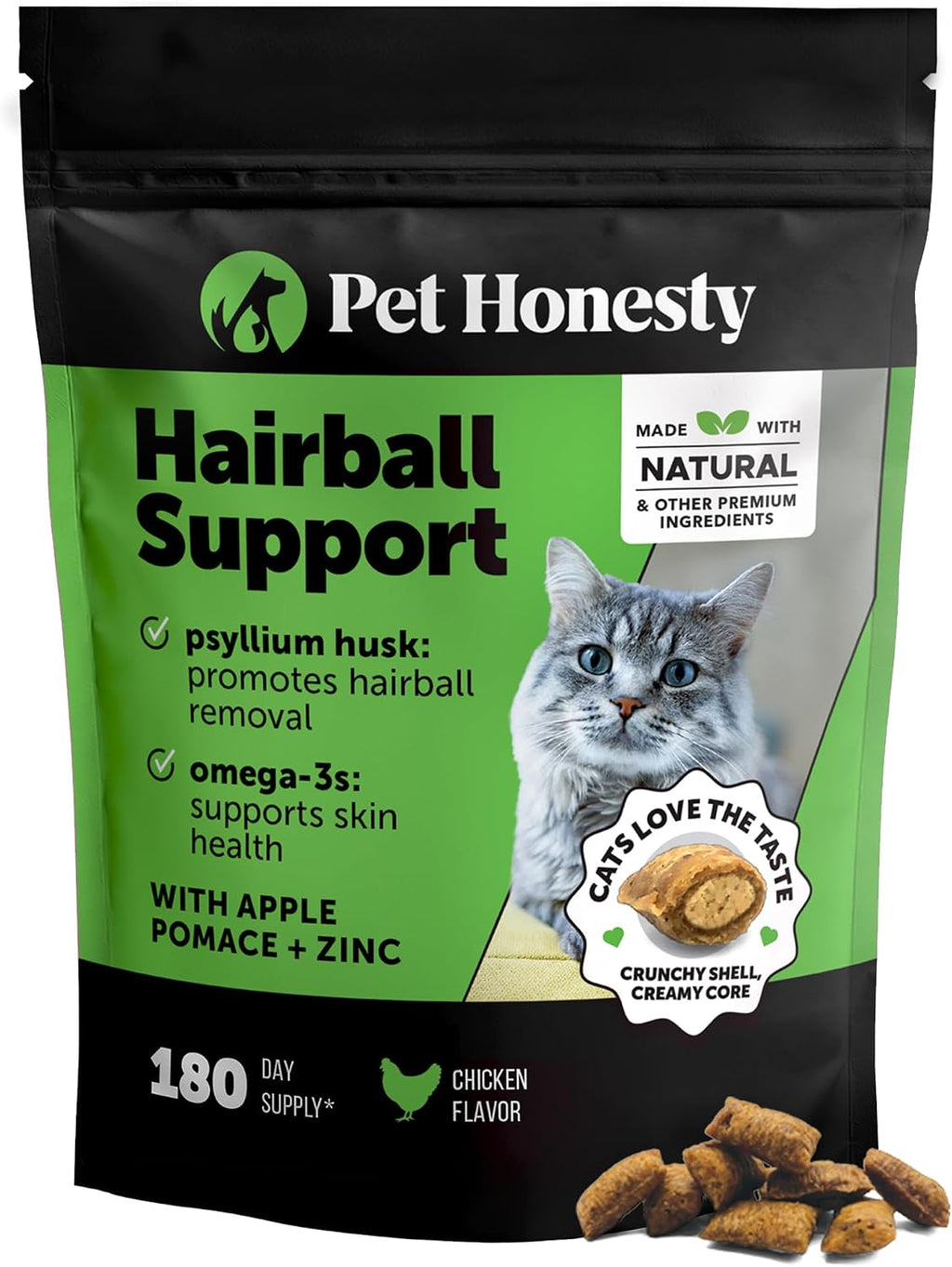 Pet Honesty Vet Backed Cat Hairball Remedy Chews, Chicken, 30-Day Supply - Image 15