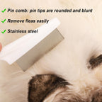 Person using Brillirare flea comb on a Golden Retriever puppy