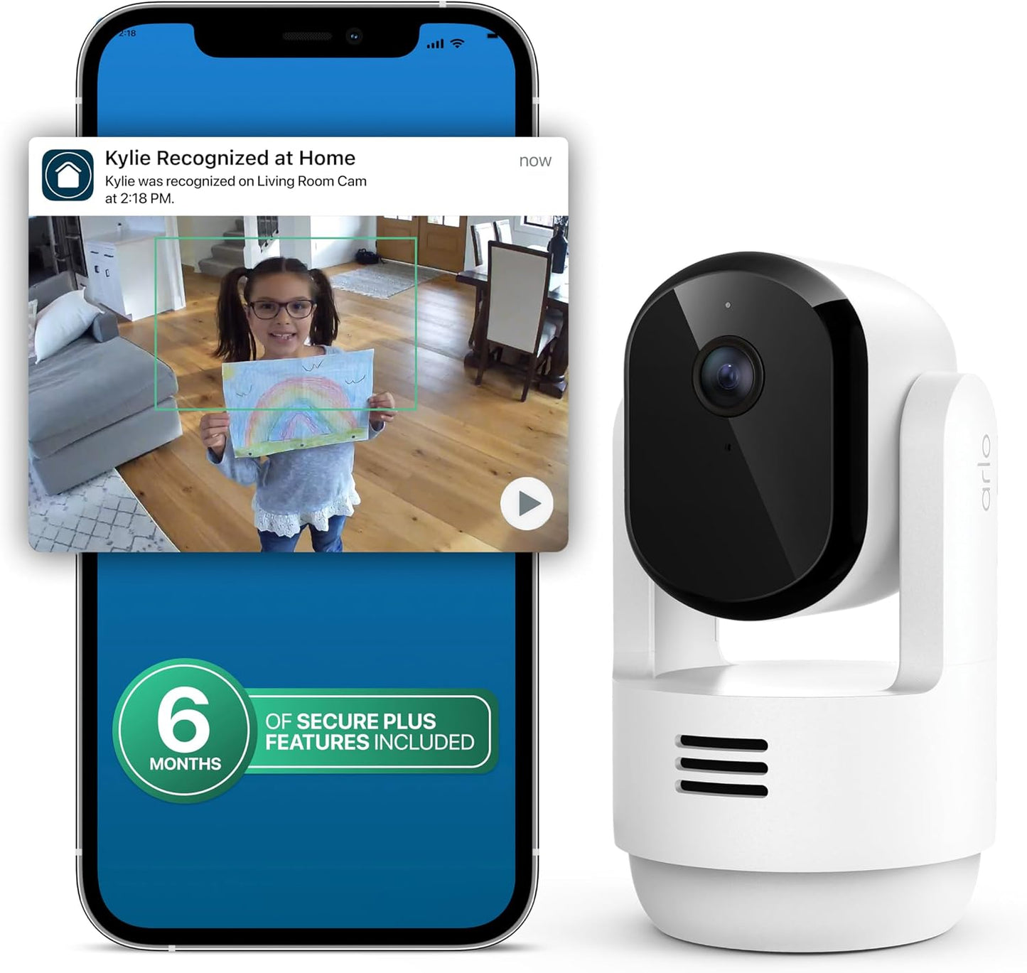 Arlo Essential Indoor Pan Tilt Security Camera 2K (2025 Release) - Wired Plug-in Power, Person Recognition, Animal Detection, Animated Preview, 1-Month Secure Plan, Auto Motion Tracking, 2 Cam, White - Image 11