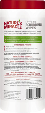 Natures Miracle pet odor eliminator wipes packaging label details