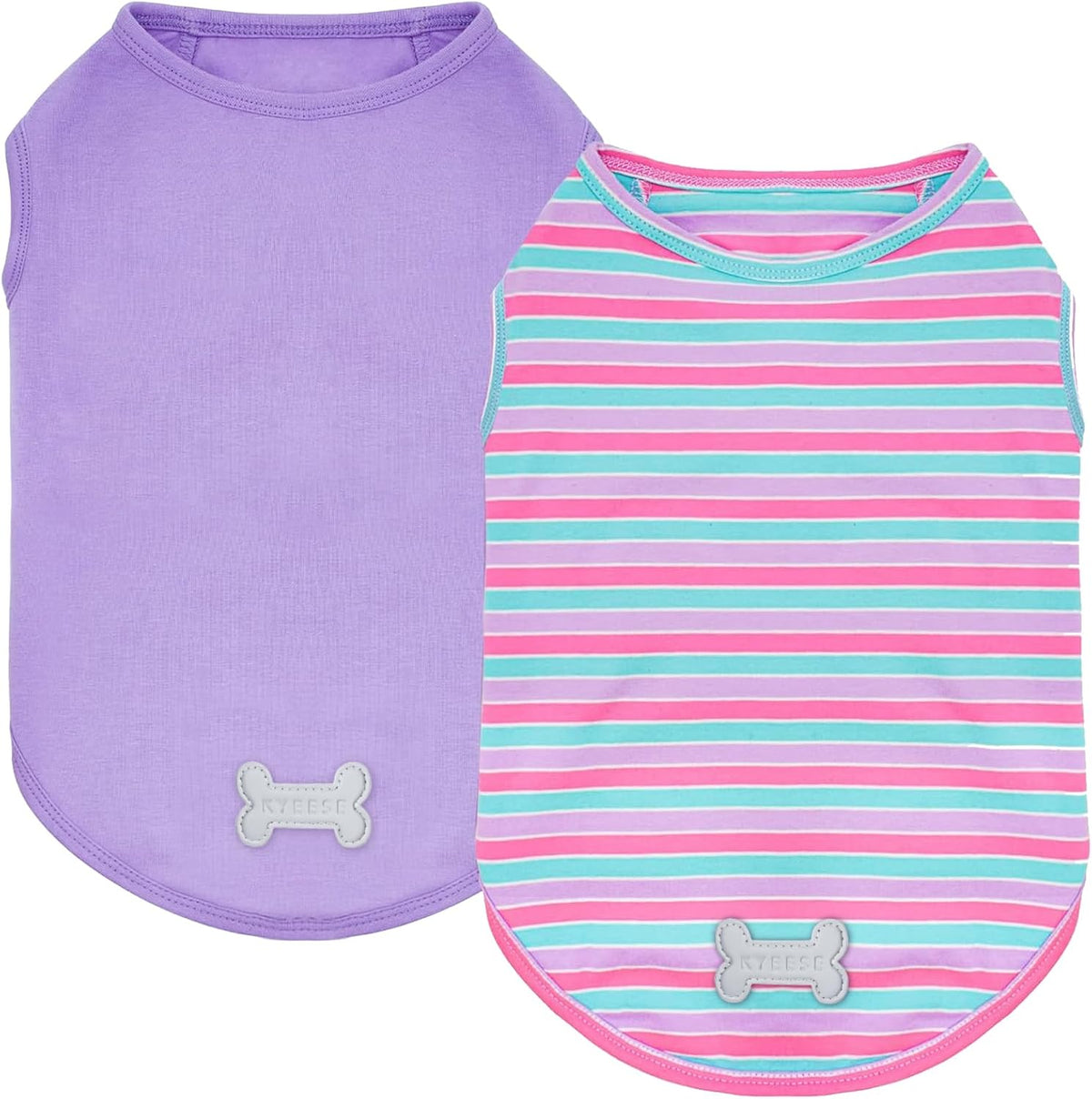 KYEESE 2Pack Dog Shirt, Soft Striped Dogs T Shirts, Lightweight Doggie Tank Top Cat Clothes, Sleeveless Dog Shirt for Small Dogs, Stretchy Pet Vest, Dark Blue, Medium - Image 14
