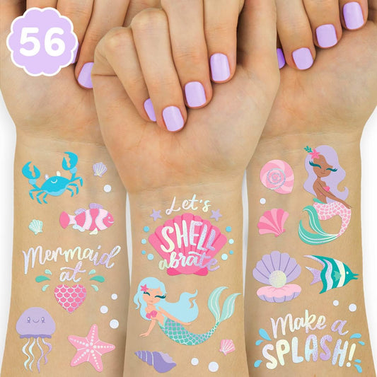 Xo, Fetti Under The Sea Mermaid Temporary Tattoos front packaging view