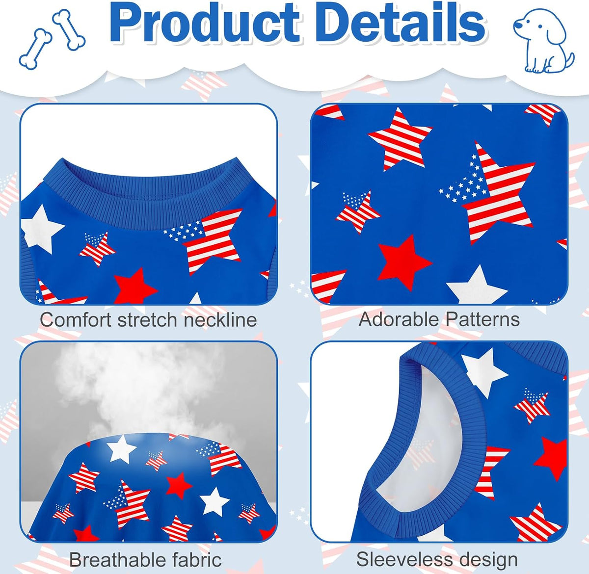 Close up of breathable fabric on Ruirichfun pet shirt