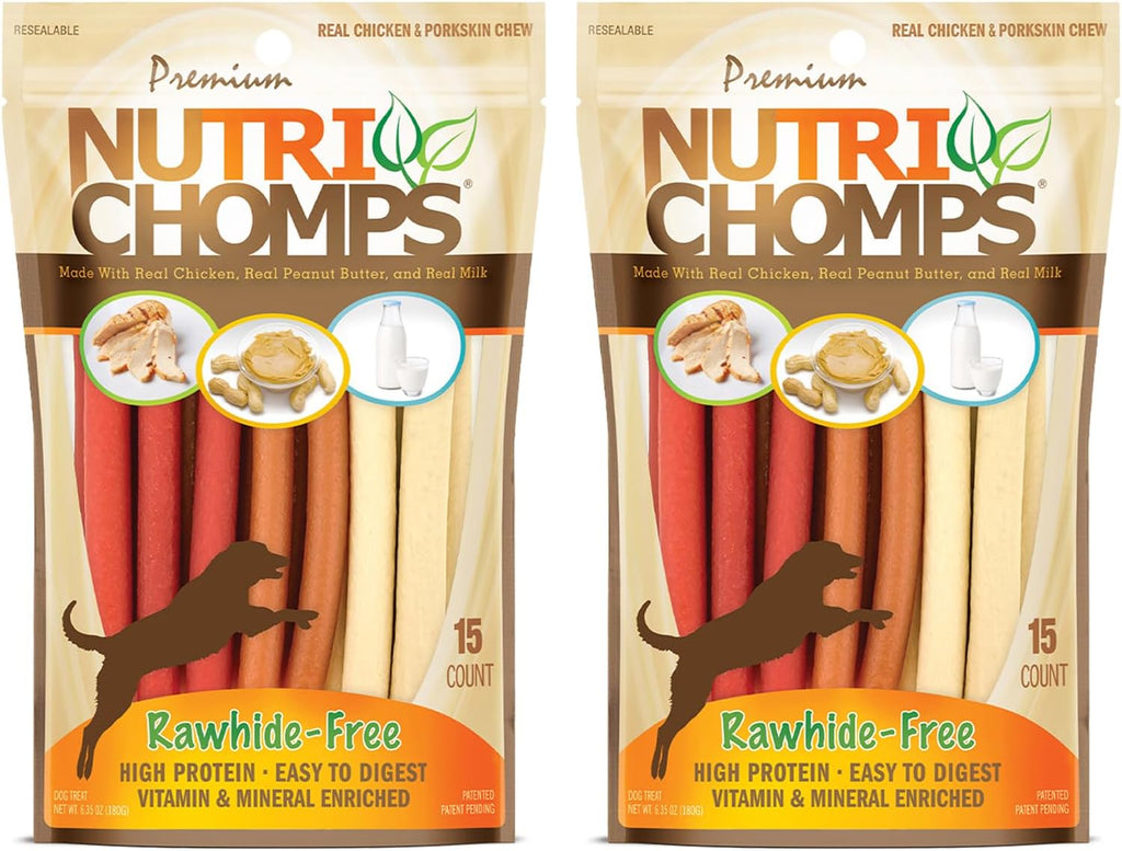 Nutri Chomps Dog Chews, 5-inch Twists, Easy to Digest, Rawhide-Free Dog Treats, 15 Count, Real Chicken, Peanut Butter and Milk flavors - Image 11