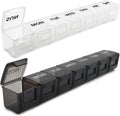 Modenkongjian 2 Pack Weekly Pill Organizer front view showing white and black medicine boxes