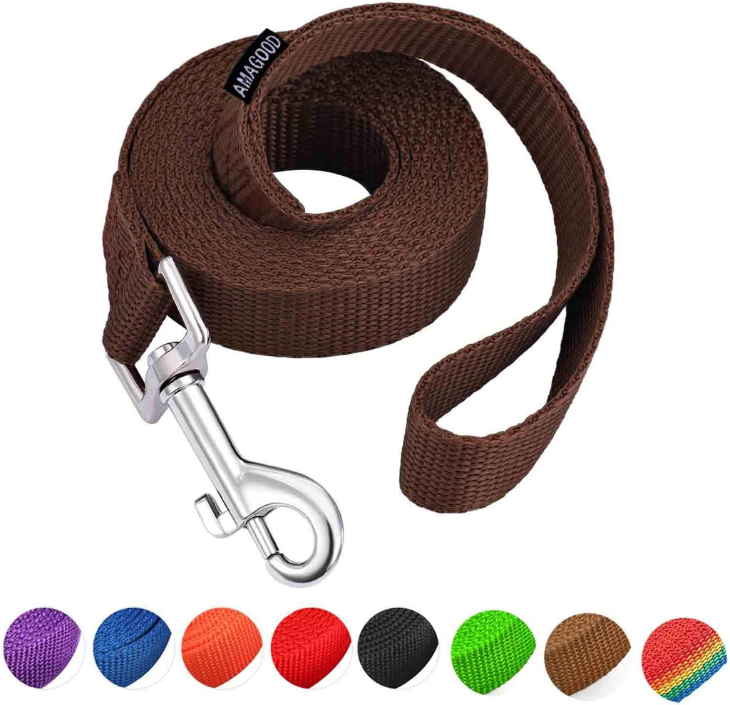 Amagood cat leash brown front view. Pet accessory.