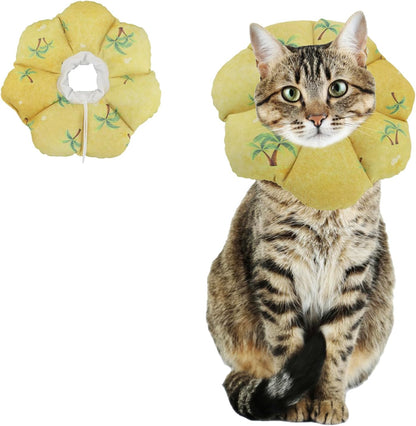 Cat Soft Cone Collar, Adjustable Cat Recovery Cones to Stop Licking Wounds, Waterproof Pet Elizabethan Recovery Collar for Cats After Surgery (Green Leaf, M) - Image 14