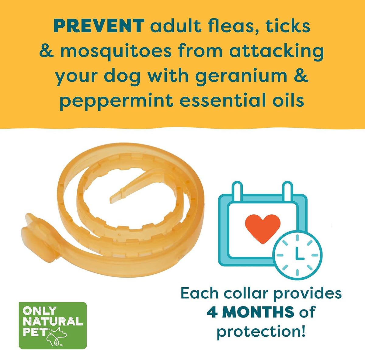 Close up of natural active ingredients on Only Natural Pet collar packaging