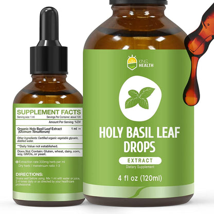 KingHealth Holy Basil Tincture front view organic supplement