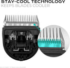 Rear view of the professional dog clipper part showing the sturdy metal tab stability system.