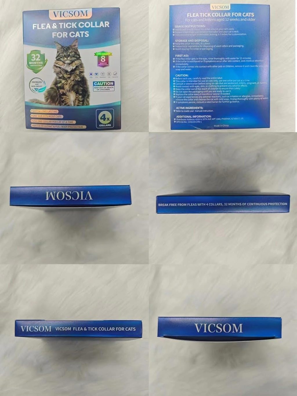 Flea Collar for Cats 4 Pack, 32 Months Flea and Tick Prevention for Cats Collar, Waterproof Cat Flea Collar, Natural Cat Flea and Tick Treatment Collar, Adjustable Flea Collar for Cat Kitten, Black - Image 9
