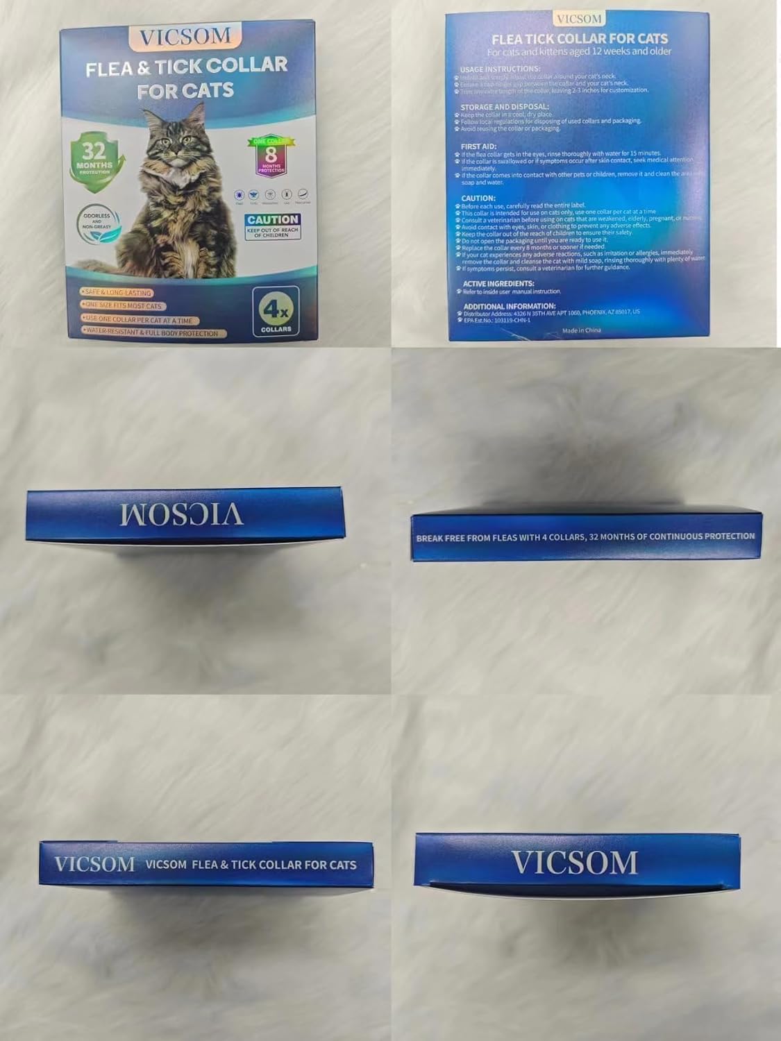 Flea Collar for Cats 4 Pack, 32 Months Flea and Tick Prevention for Cats Collar, Waterproof Cat Flea Collar, Natural Cat Flea and Tick Treatment Collar, Adjustable Flea Collar for Cat Kitten, Black - Image 9