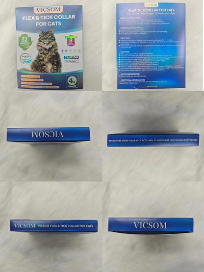 Flea Collar for Cats 4 Pack, 32 Months Flea and Tick Prevention for Cats Collar, Waterproof Cat Flea Collar, Natural Cat Flea and Tick Treatment Collar, Adjustable Flea Collar for Cat Kitten, Black - Image 9