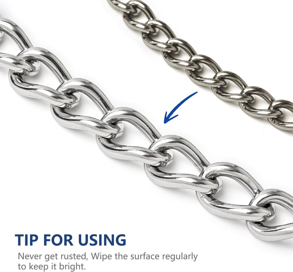 WePet Cuban link dog collar silver variant highlighting the rust resistant polished finish.