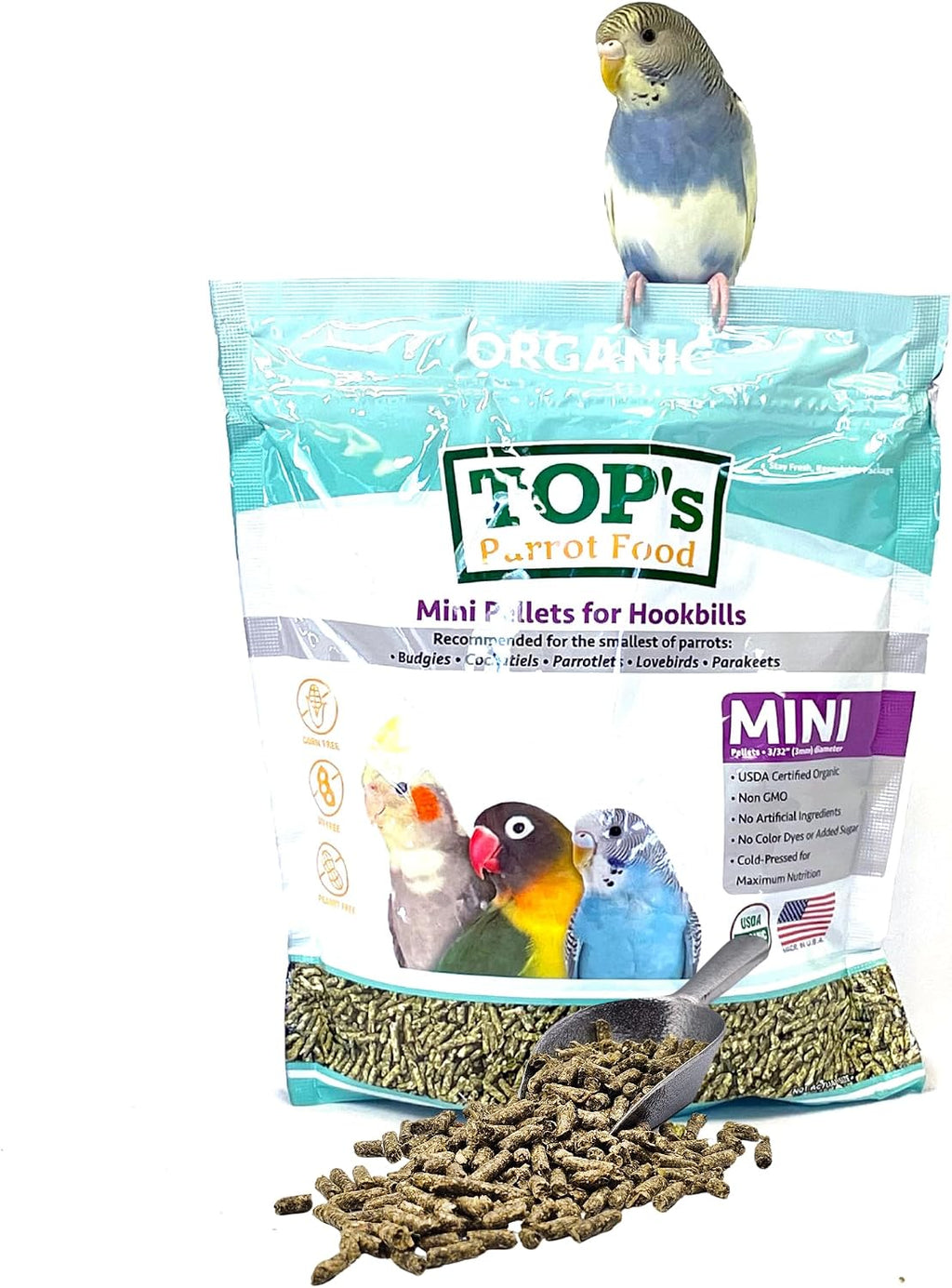 TOP's Parrot Pellets 4 lb, USDA Organic Certified, Non-GMO Bird Food for Hookbills - Image 14