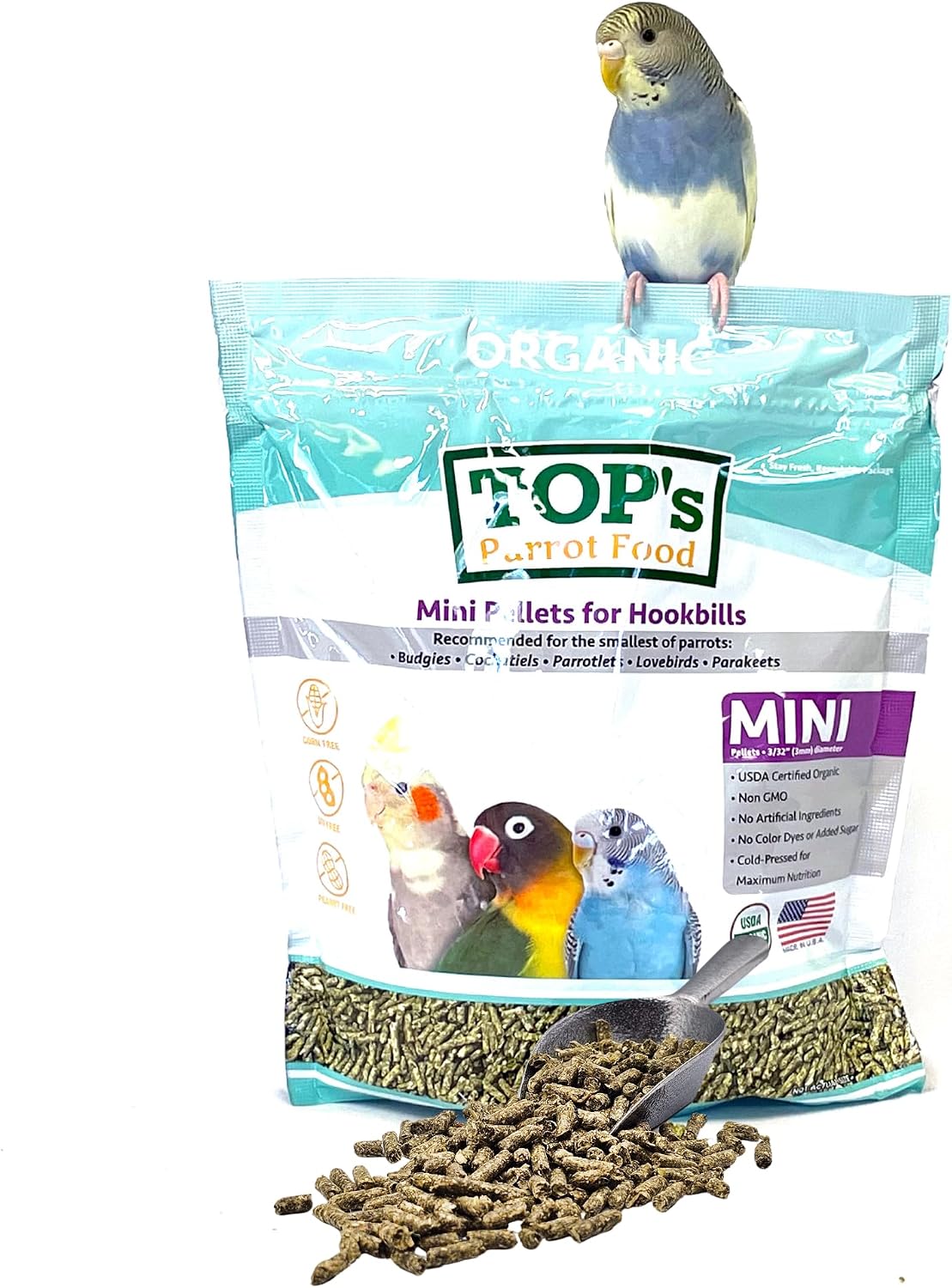 TOP's Parrot Pellets 4 lb, USDA Organic Certified, Non-GMO Bird Food for Hookbills - Image 14