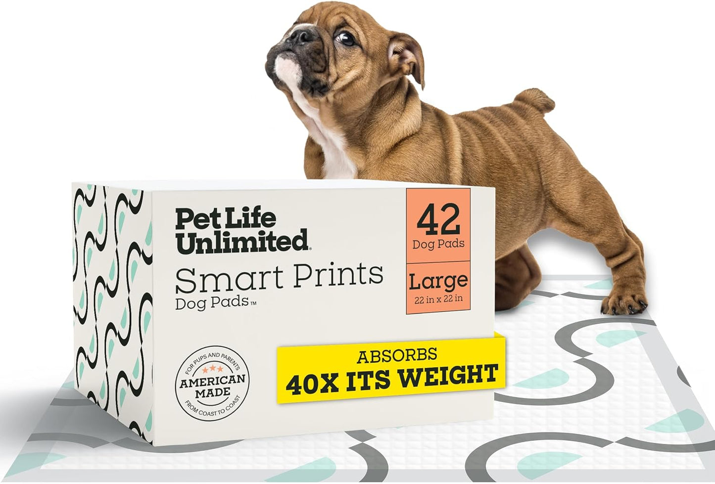 Pet Life Unlimited Smart Prints XXL Puppy Pads for Dogs, Potty Training Pee Pads, 32 Count, 30" x 36", Leak-Proof, Super Absorbent, Quick-Dry, Patterned Pads with Odor Control, Made in USA - Image 13