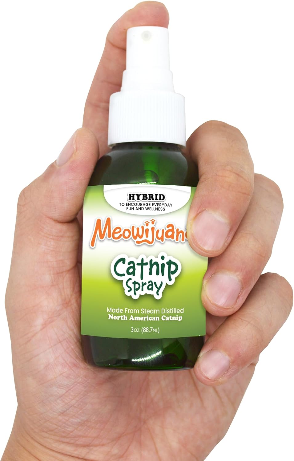 Meowijuana organic catnip spray nozzle close up
