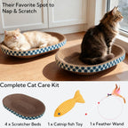 Spindro cat scratcher bowls stacked showing 4 pack quantity