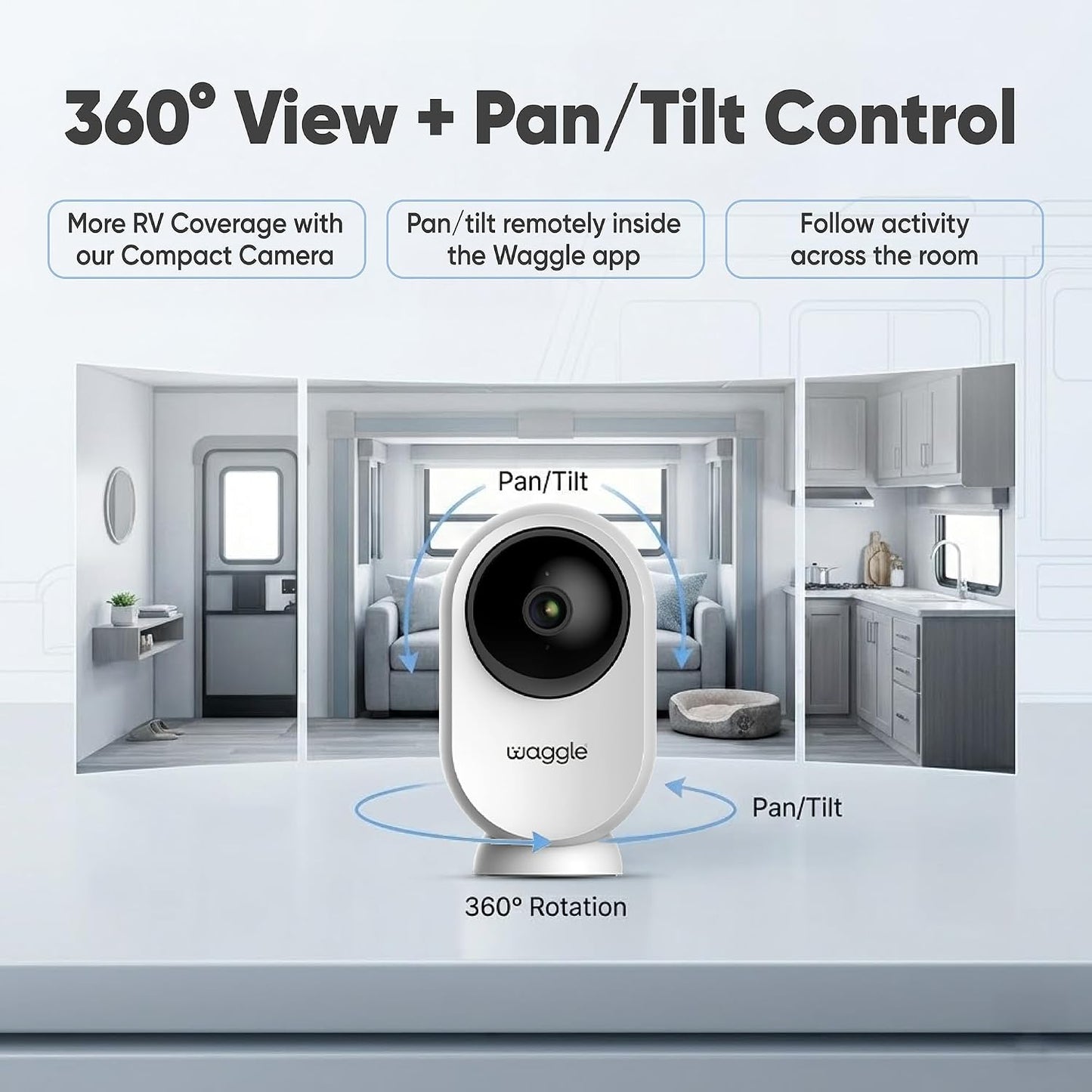 Close up of two-way audio speaker on Waggle security camera