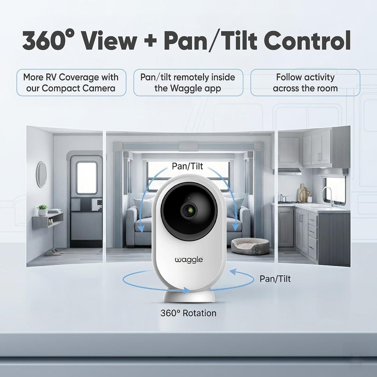 Close up of two-way audio speaker on Waggle security camera