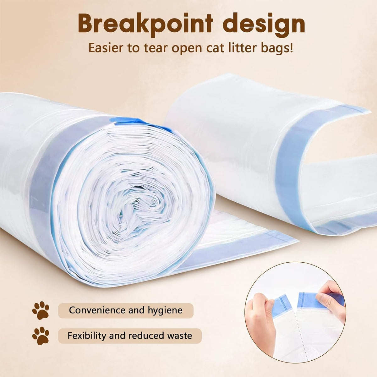 Leak proof 3 to 4 gallon capacity cat litter liners