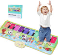 Mfcir farm animals piano mat front view displaying vibrant green pasture graphics with animal icons and electronic keyboard keys