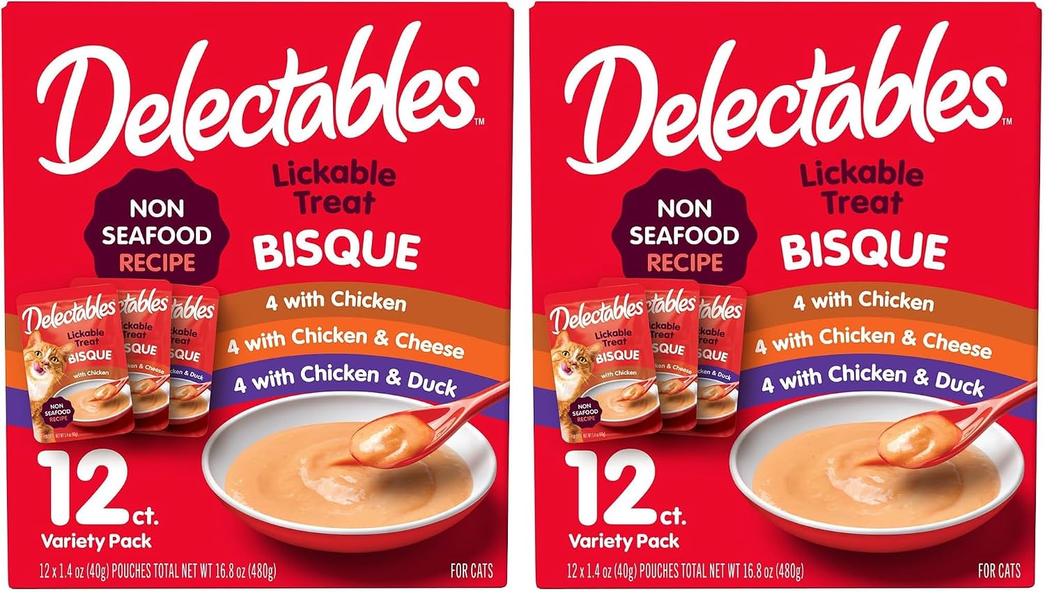 Delectables grain free single serve lickable wet cat treat pouch collection
