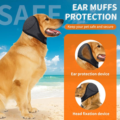 Black polyester dog ear wrap for grooming