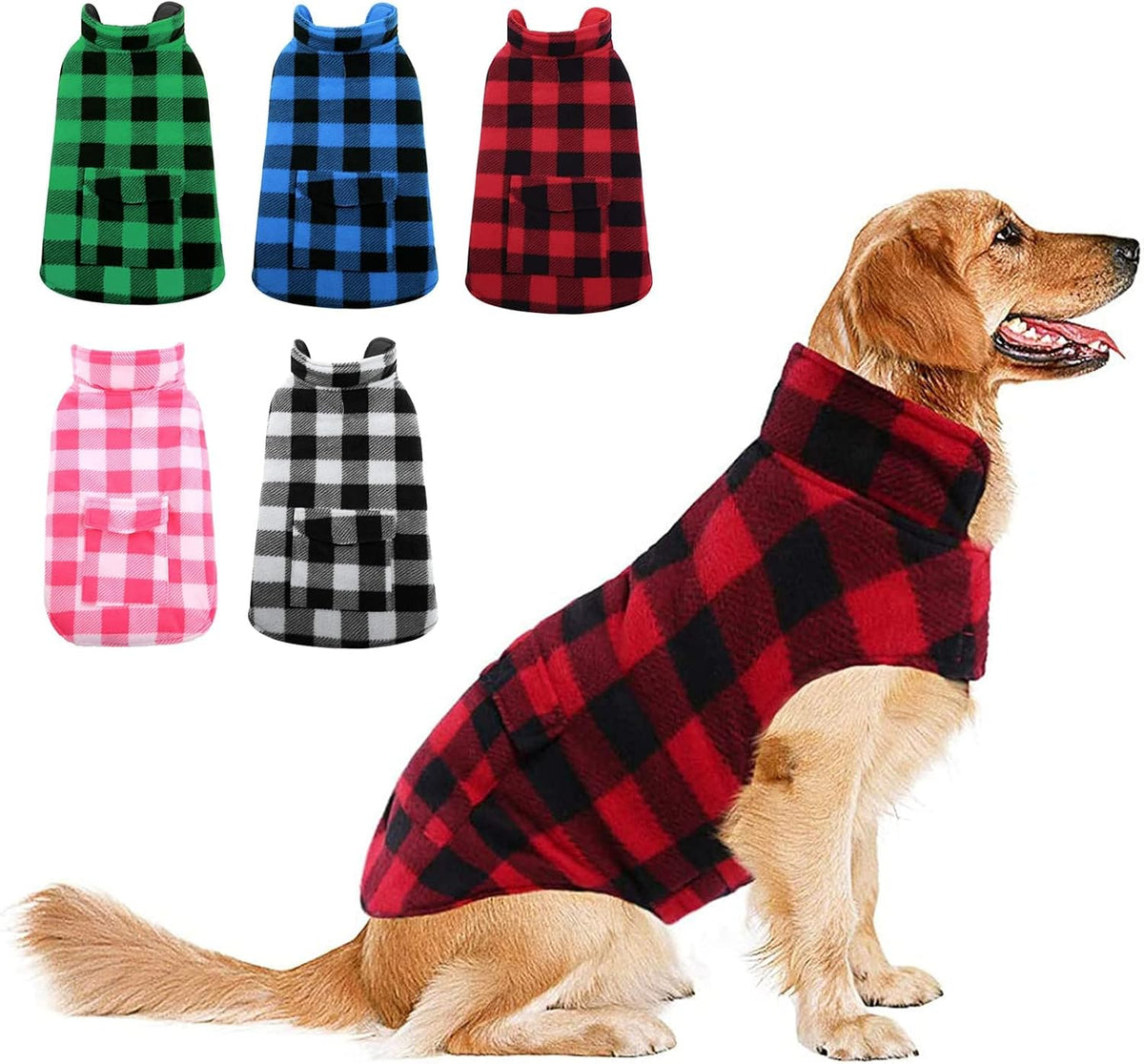 ASENKU Dog Winter Jacket Plaid Reversible Vest, Waterproof Dog Coat for Cold Weather, Perfect for Small to Large Dogs (Coffee, 3XL) - Image 14