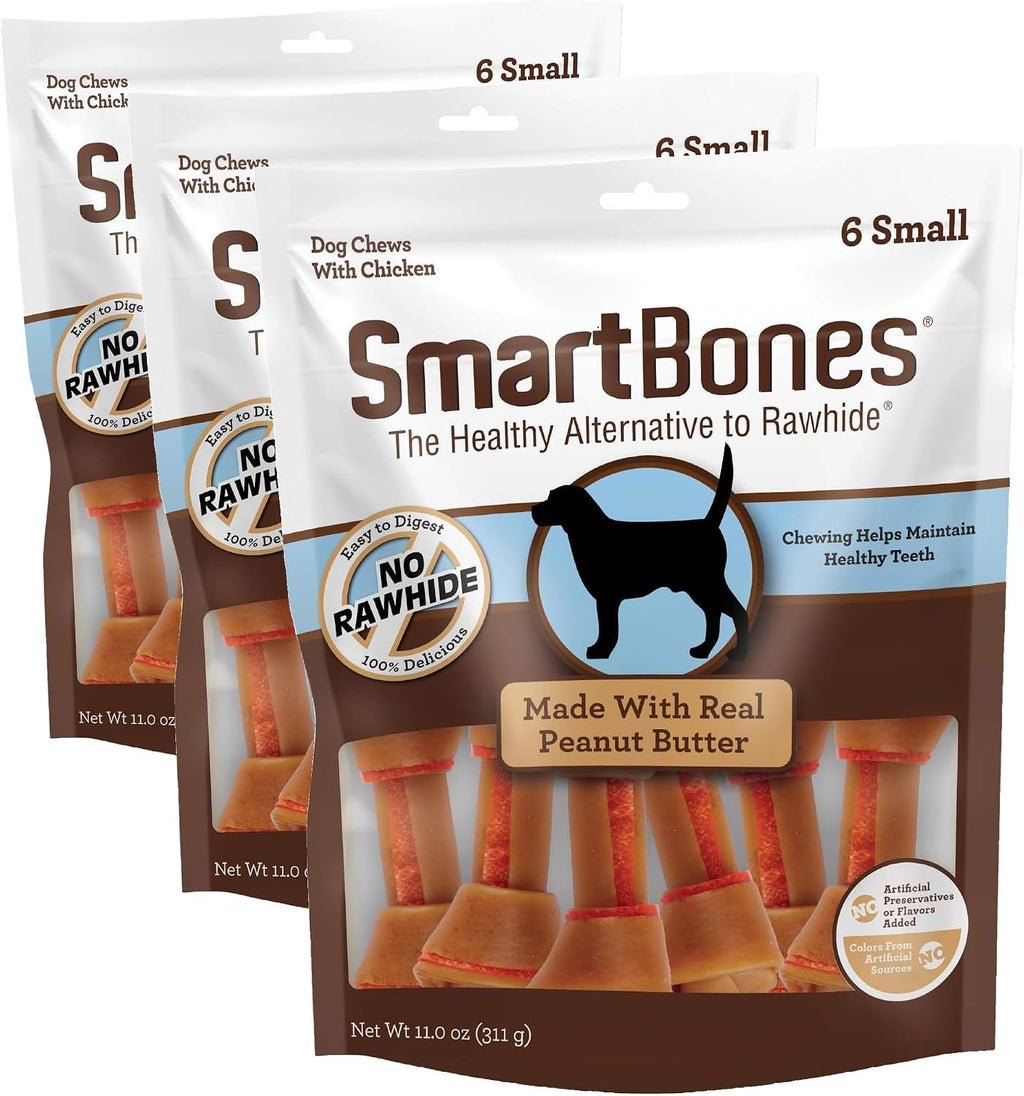 SmartBones authentic peanut butter flavor small chews texture view