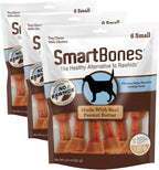 SmartBones authentic peanut butter flavor small chews texture view