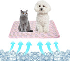 NACOCO summer pet cooling mat laid out on a living room sofa.