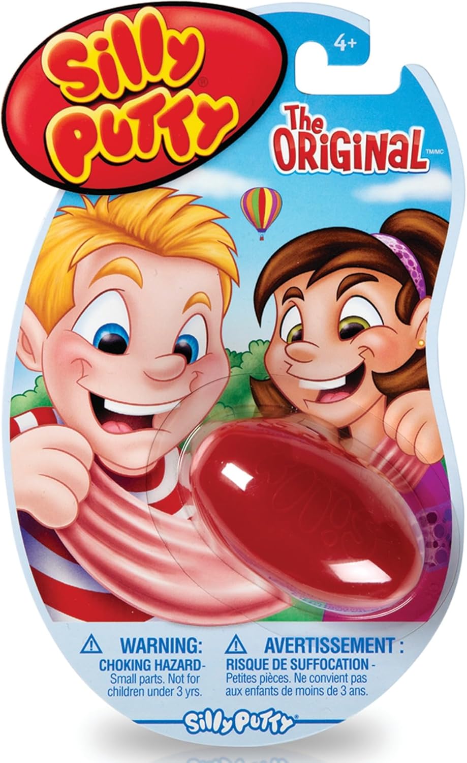 Crayola Original Silly Putty Pack of Three front view showcasing the classic egg-shaped packaging.