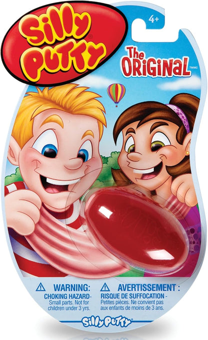 Crayola Original Silly Putty Pack of Three front view showcasing the classic egg-shaped packaging.
